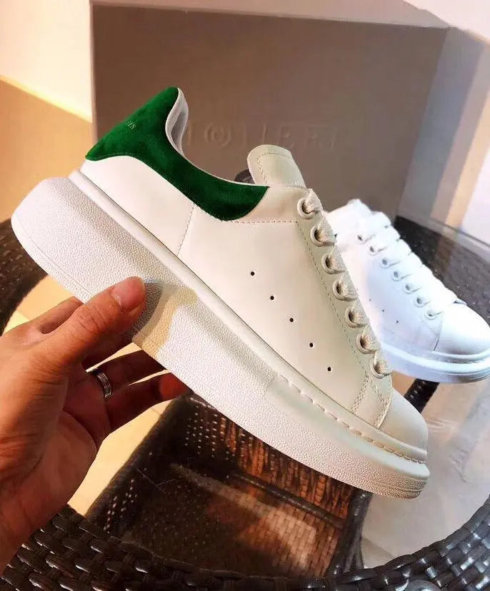 Alexander McQueen White Green Oversize Iconic Sneakers Metroutfits