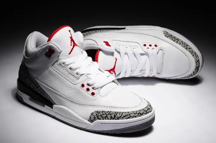 Air Jordan Retro 3 Sneakers White Red Ash Metroutfits