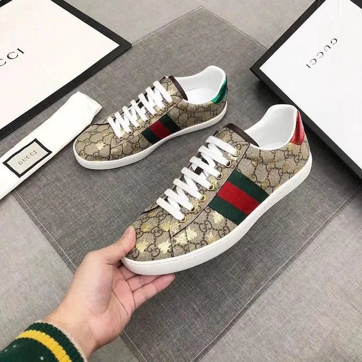 Gucci Ace GG Supreme Bees Beige Gold Green Red Sneakers Metroutfits