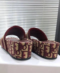 Christian Dior Femmes D-Way Kaleidiorscopic Slide Cotton Embroidered Sandals New Metroutfits