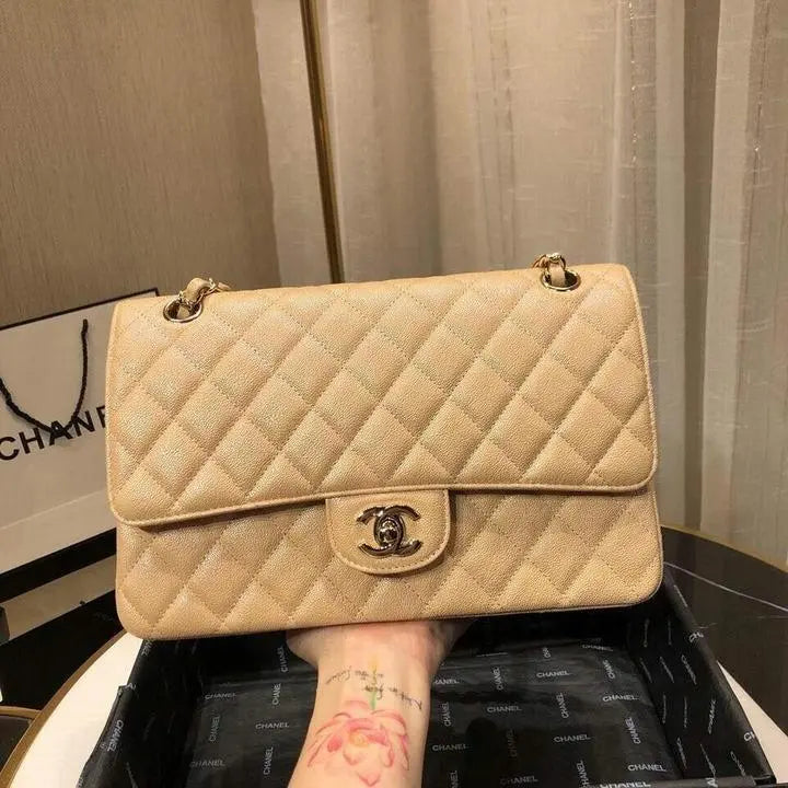 Chanel Handbag – Medium Double Flap Quilted Caviar Metroutfits
