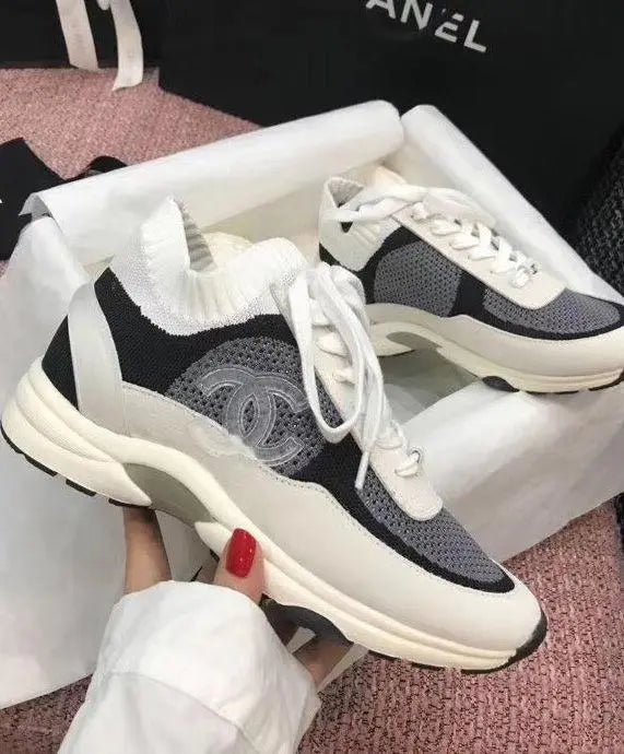 Chanel CC Low Top Trainer Black Ivory Sneaker – New with Tag & Box Metroutfits