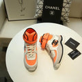 Chanel Sneaker Orange Grey Women’s Luxury Shoes Metroutfits