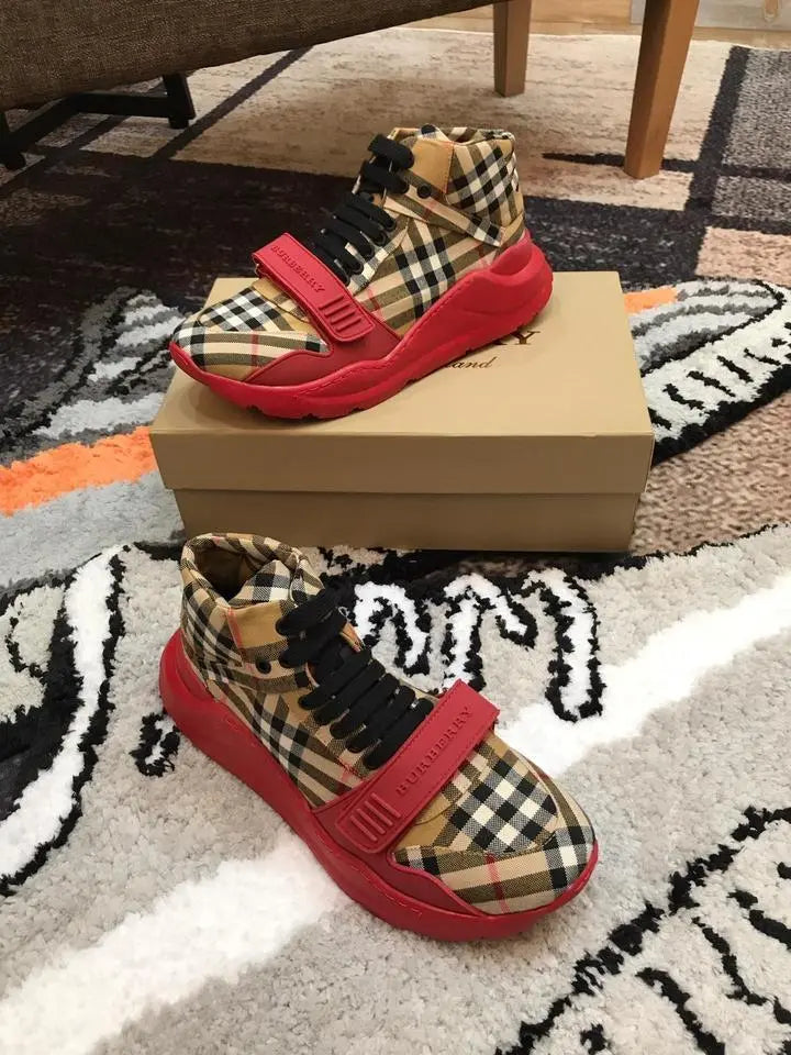 Burberry Red Sneakers – New with Tag and Original Box Metroutfits