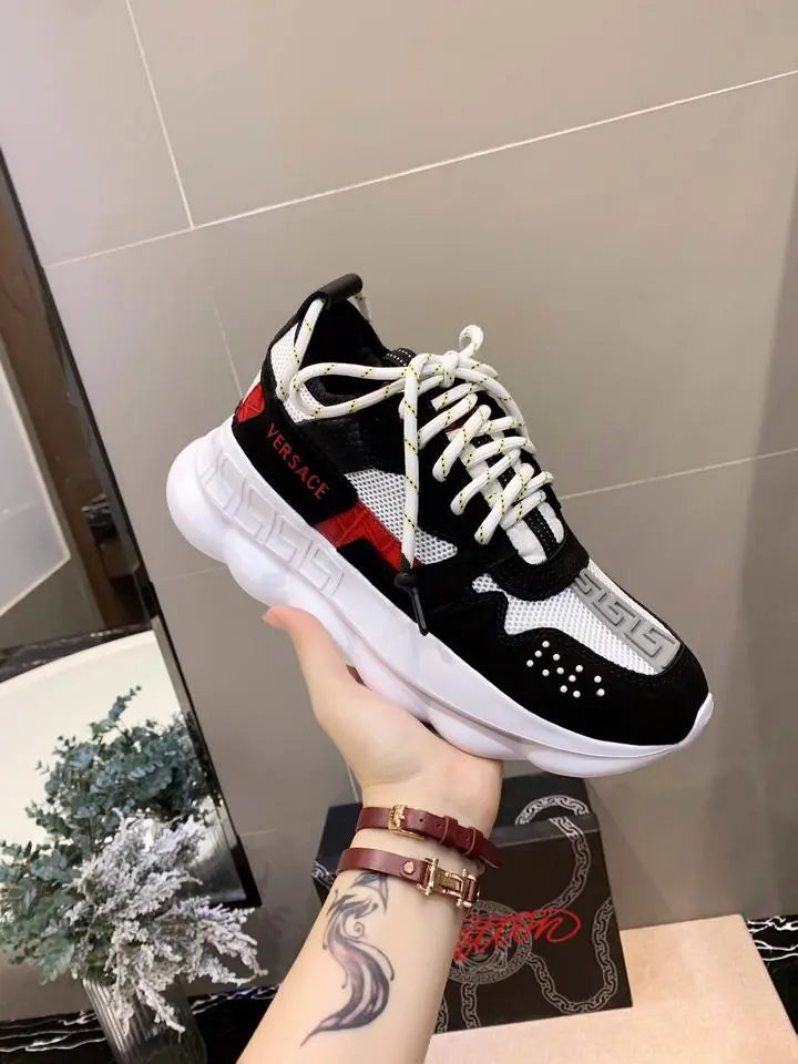 Versace Black Red White Sneakers – New with Tag and Original Box Metroutfits