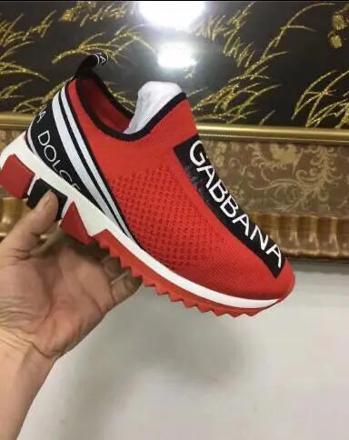 Dolce & Gabbana Red Designer Sneakers Metroutfits