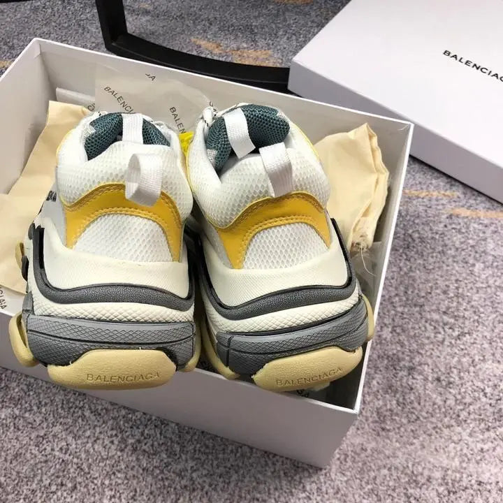 Balenciaga Triple S Sneakers Ash Grey Yellow – New with Tag & Original Box Metroutfits