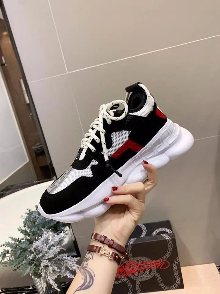 Versace Black Red White Sneakers – New with Tag and Original Box Metroutfits