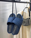 Christian Dior Femmes D-Way Kaleidiorscopic Embroidered Cotton Slide Sandals New Metroutfits