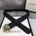 Gucci Leather Belt with Tiger Head Buckle Metroutfits