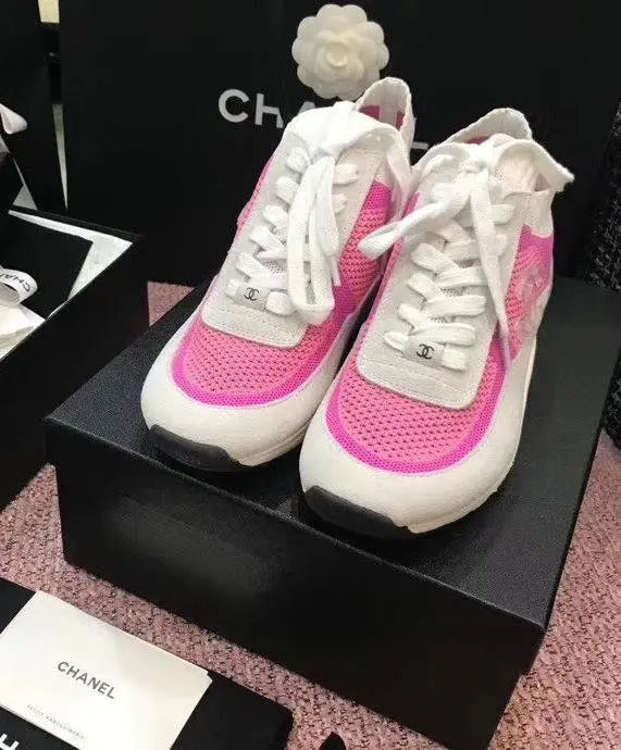Chanel Women's Sneaker Pink White Metroutfits
