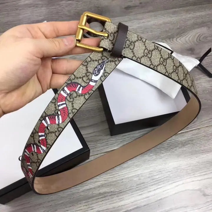 Gucci Canvas Belt King Snake GG Supreme Metroutfits