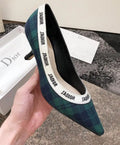 Christian Dior Women's Black Green J’adior Tartan Pumps Metroutfits