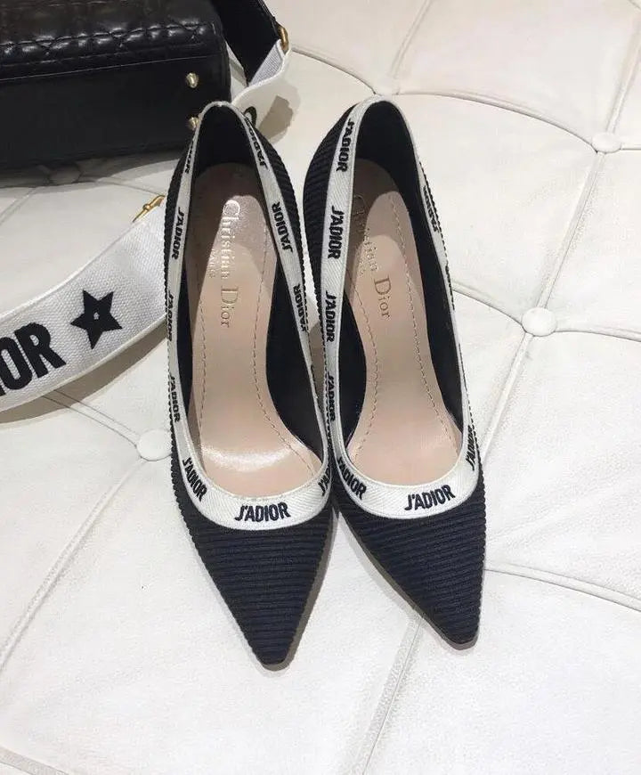 Christian Dior Women's Black J’adior Brodé Embroidered Pumps - New with Box Metroutfits