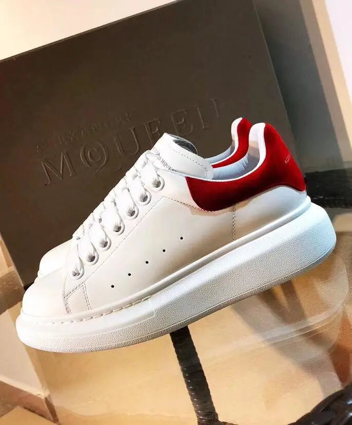 Alexander McQueen White Red Oversize Iconic Sneakers Metroutfits