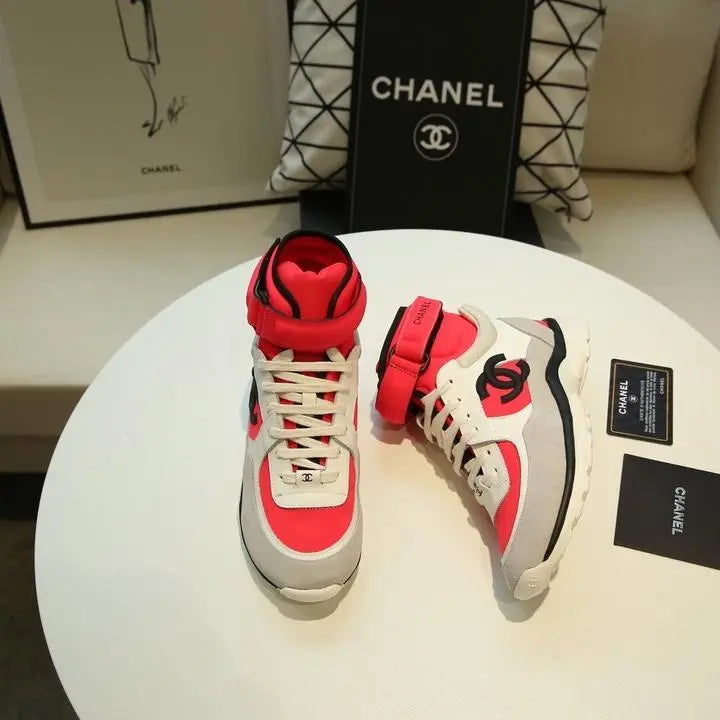 Chanel Sneaker Red White Women’s Designer Shoes Metroutfits