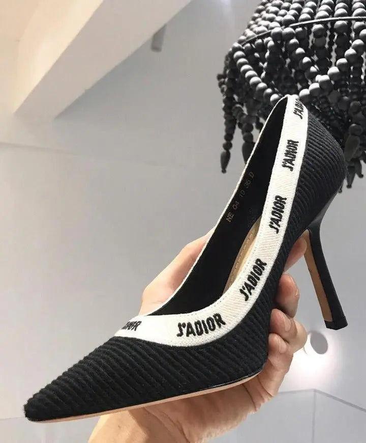 Christian Dior Women's Black J’adior Brodé Embroidered Pumps - New with Box Metroutfits