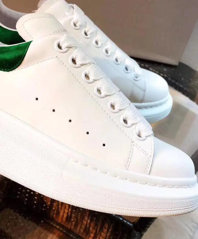 Alexander McQueen White Green Oversize Iconic Sneakers Metroutfits