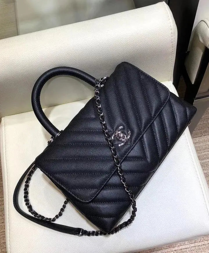 Chanel Handbag – Black Top Handle Flap Bag Metroutfits