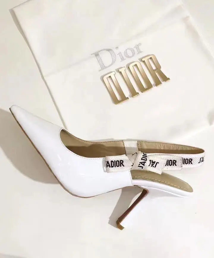 Christian Dior Women's White J’adior Nude Slingback High Heels Metroutfits