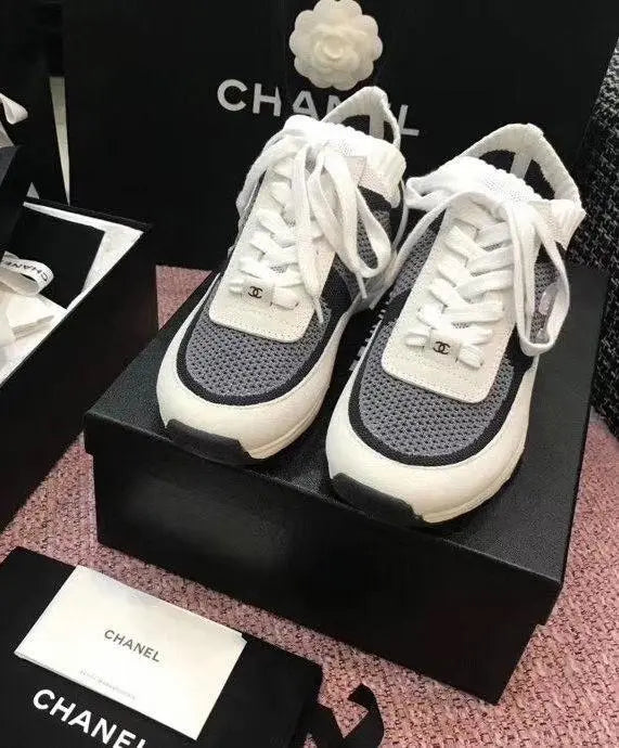 Chanel CC Low Top Trainer Black Ivory Sneaker – New with Tag & Box Metroutfits