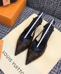 Louis Vuitton Cherie Slingback Pump Women's Brown Heels Metroutfits