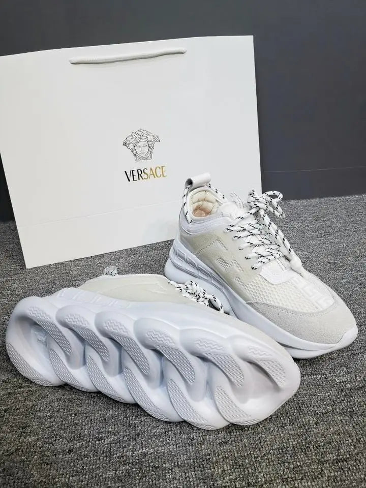 Versace White Ash Sneakers – New with Tag and Original Box Metroutfits