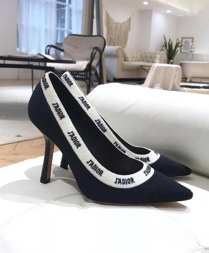 Christian Dior Women's Black J’adior Brodé Embroidered Pumps - New with Box Metroutfits