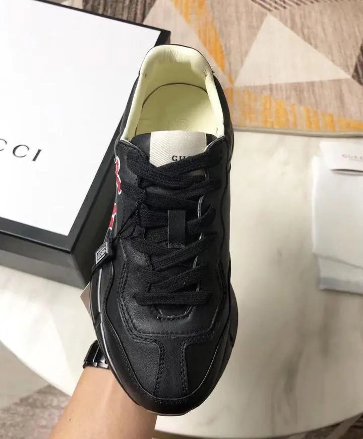 Gucci Rhyton Black Sneakers with LA Angels Print – New with Tag and Box Metroutfits
