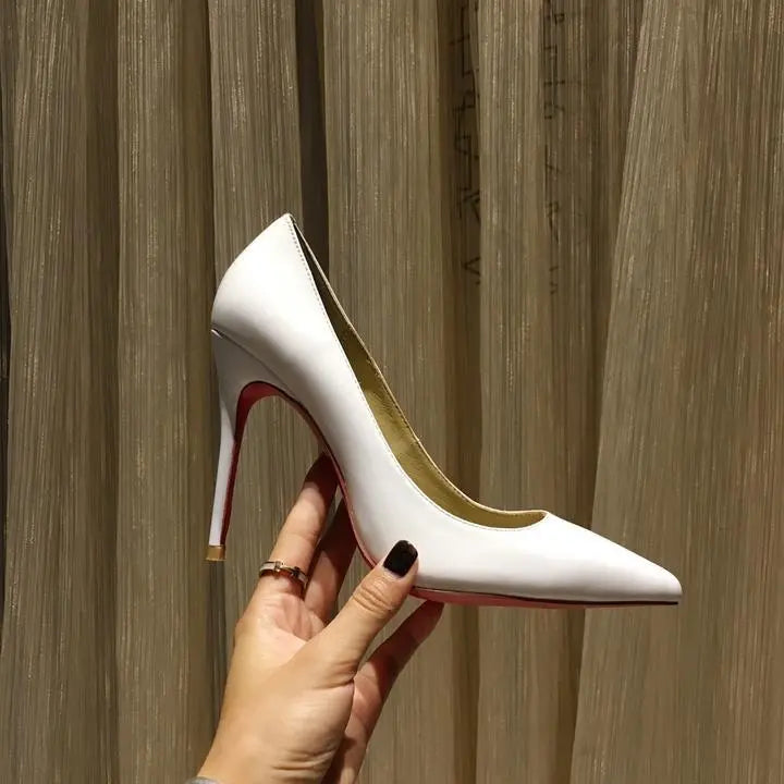Christian Louboutin Women's White Iriza Shiny Nappa Leather Pumps Metroutfits