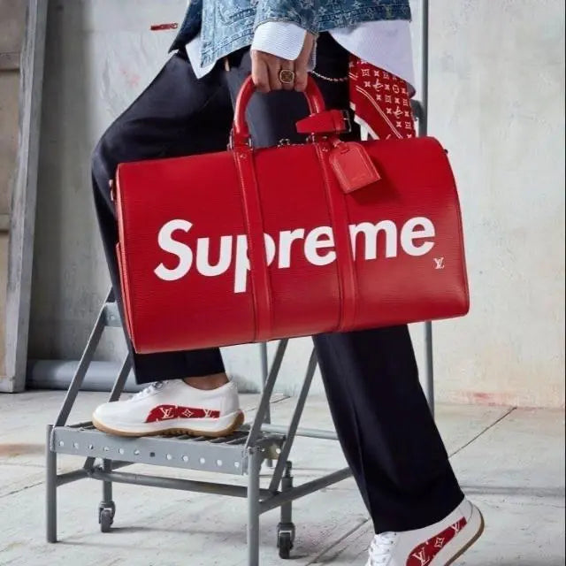 Louis Vuitton x Supreme Travel Bag – Epi Keepall Red Metroutfits