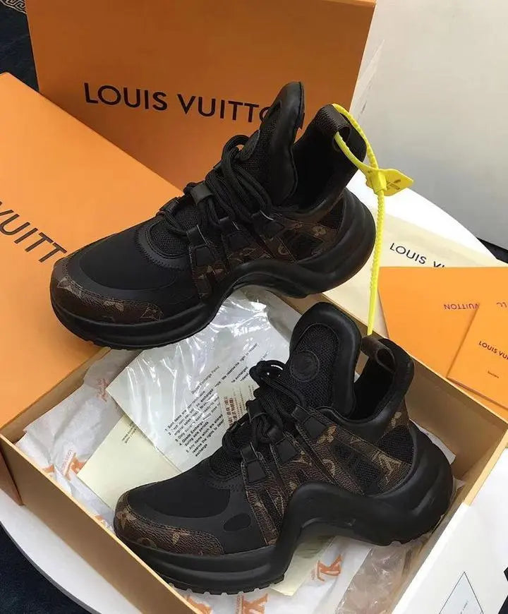 Louis Vuitton Women's Black Sneakers Metroutfits