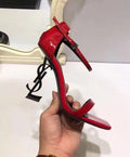 YSL Women's Red Opyum Heel Sandals - New with Box & Tag Metroutfits