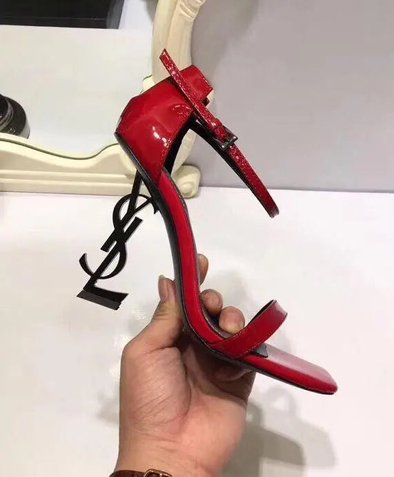 YSL Women's Red Opyum Heel Sandals - New with Box & Tag Metroutfits