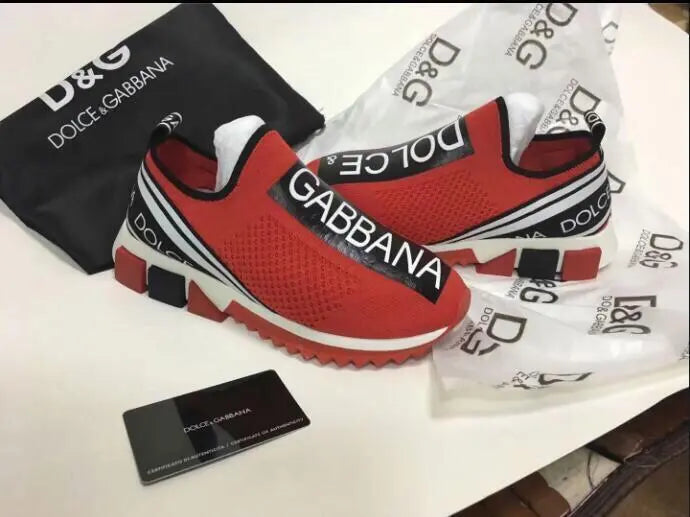 Dolce & Gabbana Red Sneakers – New with Tag and Original Box Metroutfits