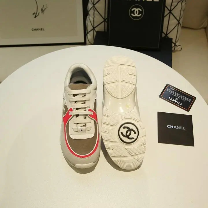 Chanel Sneaker White Ash Red –  New with Tag & Box Metroutfits