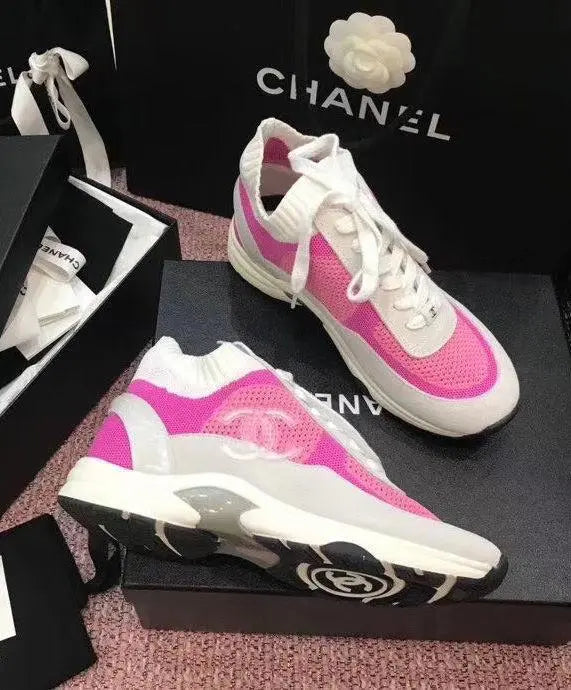 Chanel Women's Sneaker Pink White Metroutfits