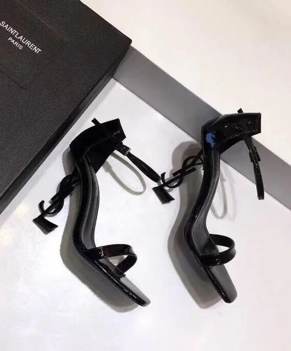 YSL Women's Black Opyum Heel Sandals - New with Box & Tag Metroutfits