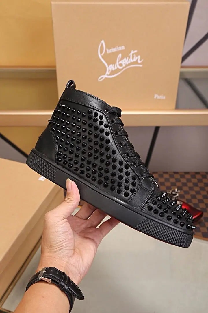 Christian Louboutin Black Vieira Spikes Sneakers Metroutfits