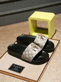 Gucci Men’s GG Supreme Tiger Slide Sandals Brown Metroutfits