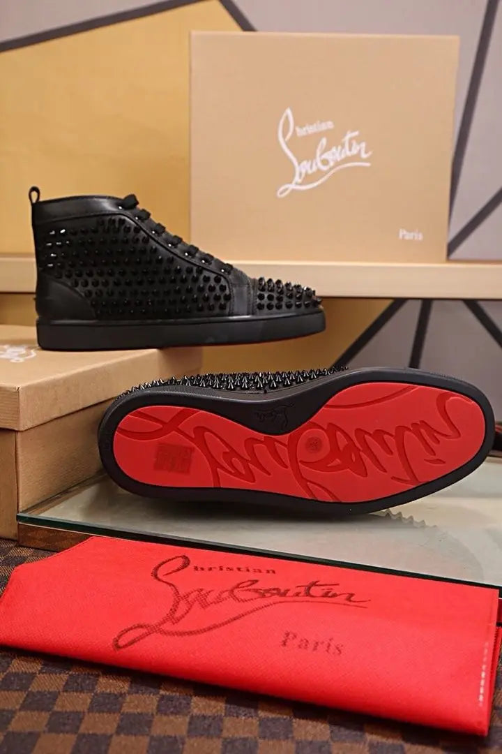 Christian Louboutin Black Vieira Spikes Sneakers Metroutfits