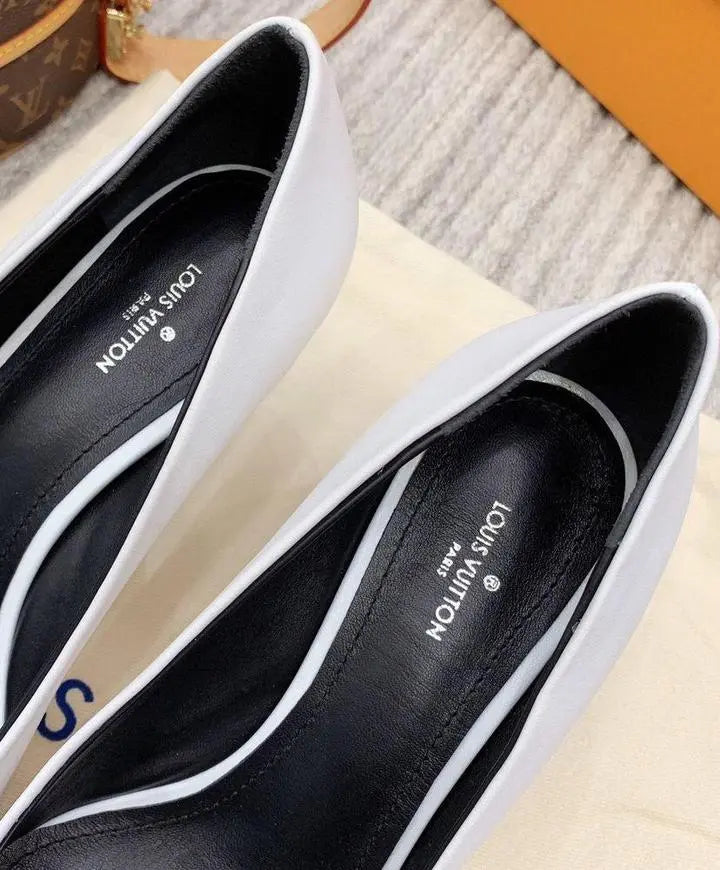 Louis Vuitton Heartbreaker White Black Pumps New with Tag and Box Metroutfits