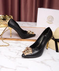 Versace Women's Black Golden Medusa Décolleté Pumps Metroutfits