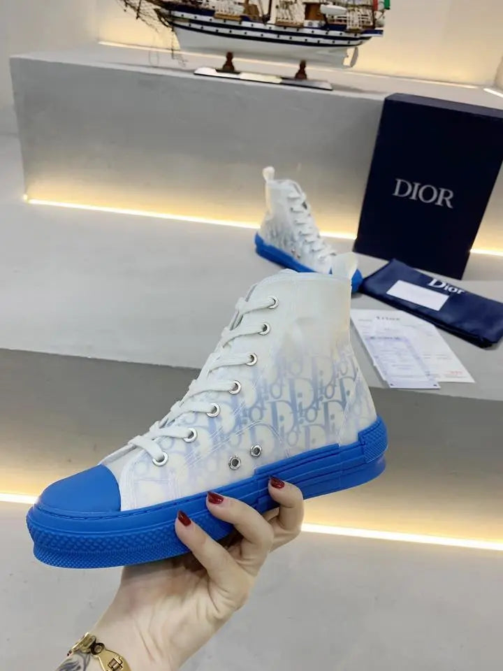 Christian Dior Blue Cream Sneakers Metroutfits
