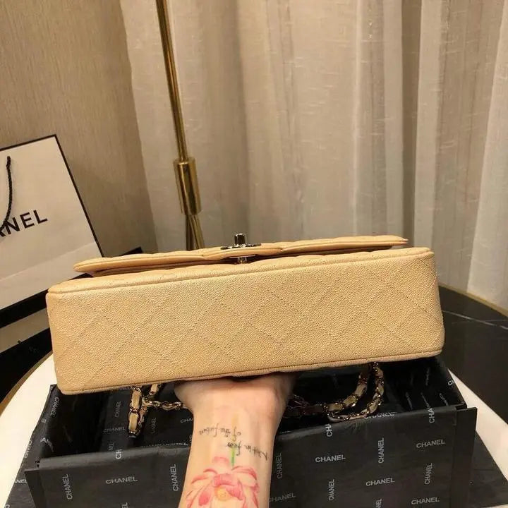 Chanel Handbag – Medium Double Flap Quilted Caviar Metroutfits
