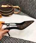 Louis Vuitton Cherie Slingback Pump Women's Brown Heels Metroutfits