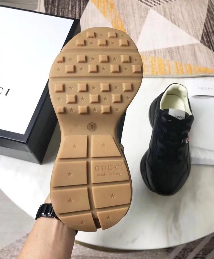 Gucci Rhyton Black Sneakers with LA Angels Print – New with Tag and Box Metroutfits