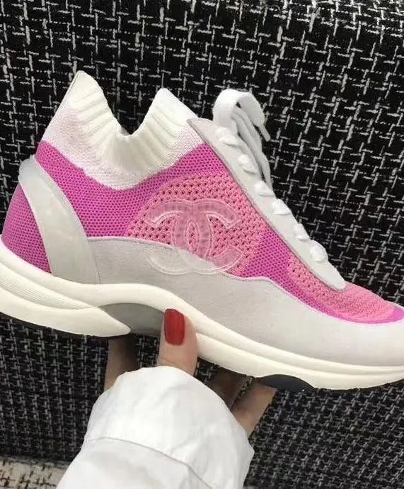 Chanel Women's Sneaker Pink White Metroutfits
