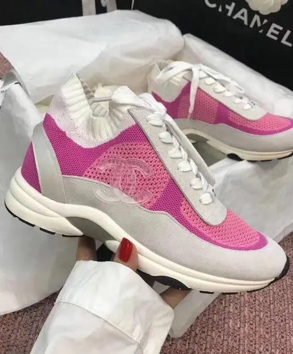 Chanel Women's Sneaker Pink White Metroutfits