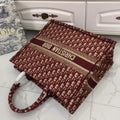 Christian Dior Book Tote Burgundy 41 cm Metroutfits